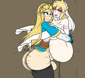 Zelda fucking her new bride, Link.